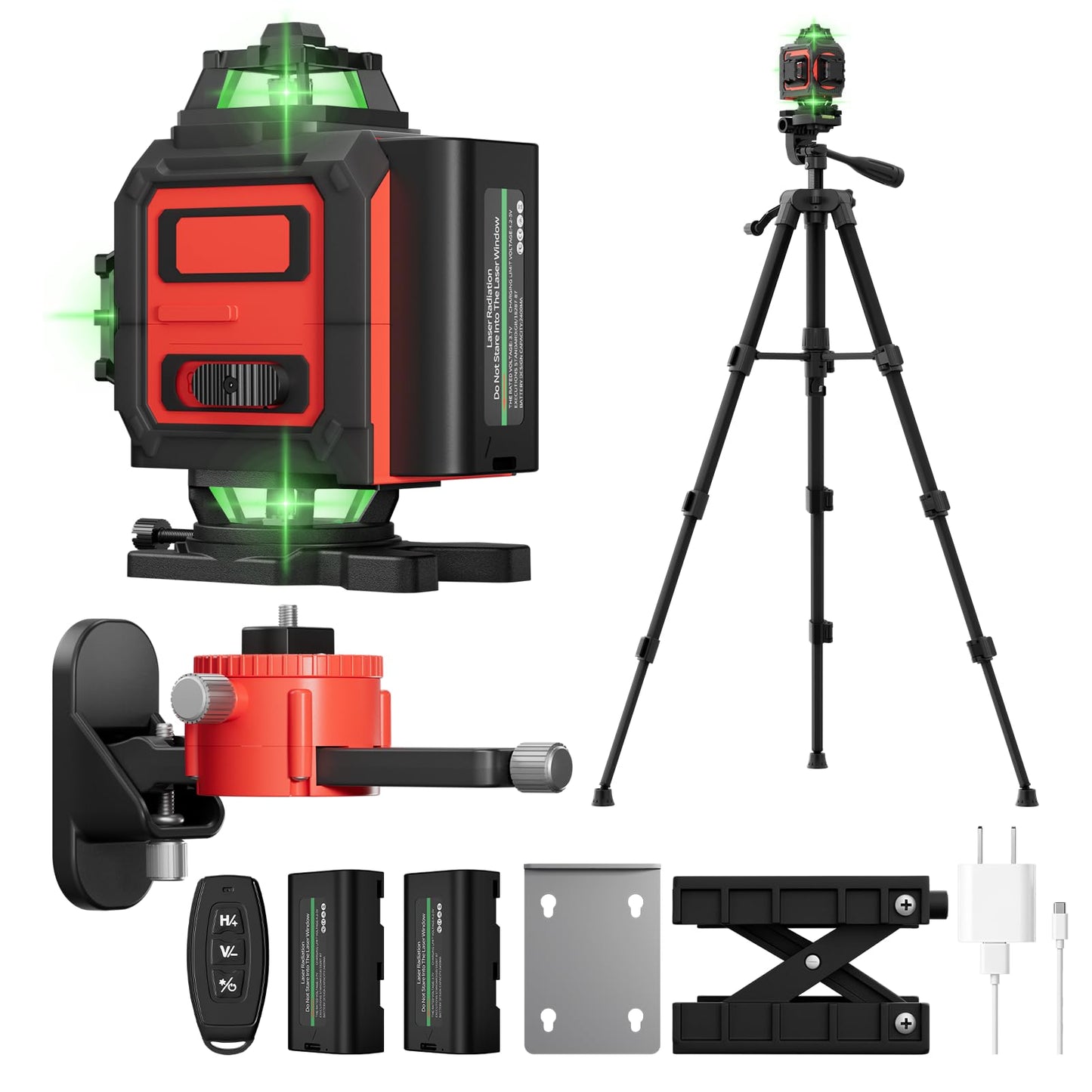 Laser Level, 4D 16 Lines 4x360°Self-Leveling Green Beam with Tripod & Remote, Cross Line Construction Tool for Flooring, Renovation and Home Projects