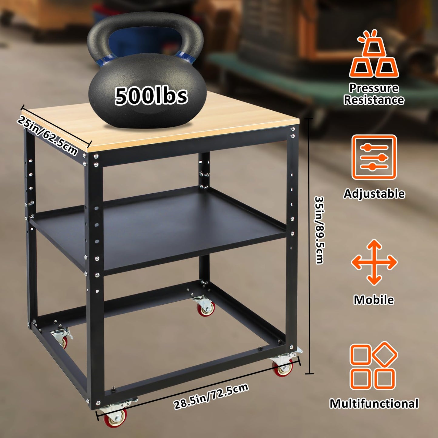 Planer Stand with Wheels, 550 lbs Load Capacity Power Tool Stand, Planer Table Stand with Extension Rollers, Height Adjustable Miter Saw Stand, for Most Planers, Saws, Bench-top Machines, Power Tools