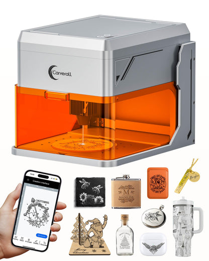Carverall A1 Pro 10W Mini Laser Engraver with Camera, Portable Laser Engraver and Cutter Desktop Lazer Engraving Machine for Wood Leather Painted Metal Glass, Home DIY, Small Business, Class 1