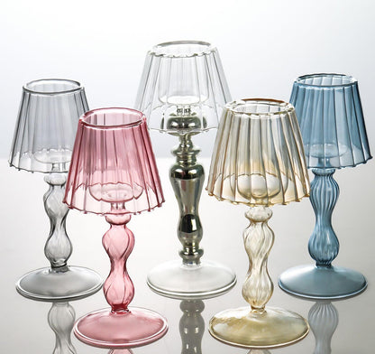 Maimeili Glass Candle Holder Hurricane Crystal Decorative Candle Fits Standard Tealight for Table Wedding Dinning Centerpieces Party Supplies Home Decor
