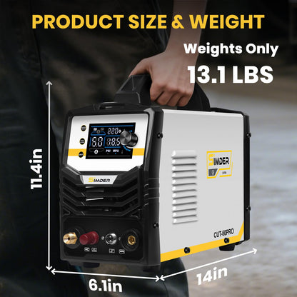 SSIMDER 50A Plasma Cutter Pilot Arc 110V/220V Dual Voltage, 1/2" Clean Cut IGBT Inverter Cutting Machine with LED Display for DIY, Auto Repair, Home & Light Fabrication