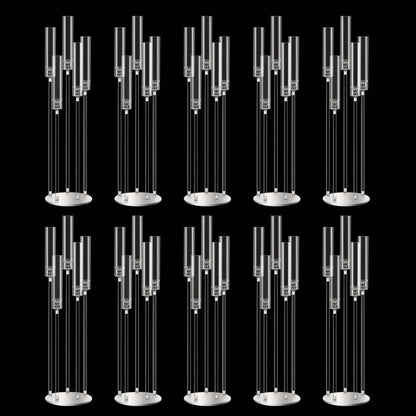 42.5inch 10pcs Acrylic Candelabra Centerpieces for Tables 5 Arms Wedding centerpieces for Decorations