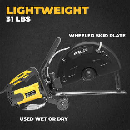 Stark USA 3200W Electric 16" Cutter Circular Saw Wet/Dry Concrete Saw Cutter Saw 20AMP Water Line Attachment Included 16" Blade