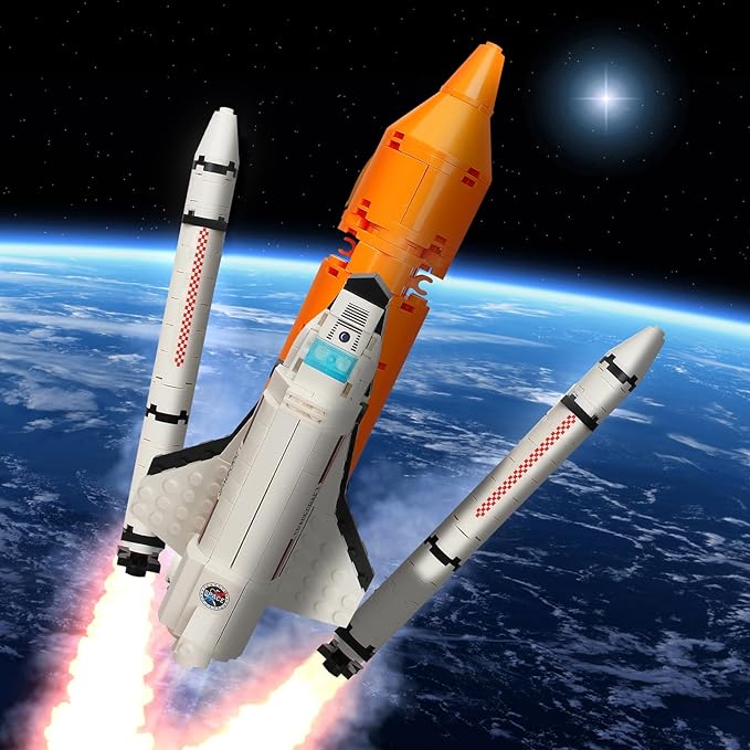 Space Exploration Shuttle Toys for 8-12 and 8-14 Years Boys Kids 1008pcs 7 Models Aerospace Building Set with Heavy Transport Rocket and Launcher Educational Construction Toy