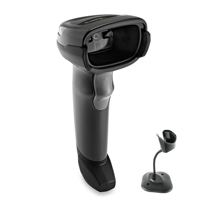 Zebra DS2208 Handheld Barcode Scanner w/Stand | 1D 2D QR Code Scanner |Easy Setup | Corded with Shielded USB Cable