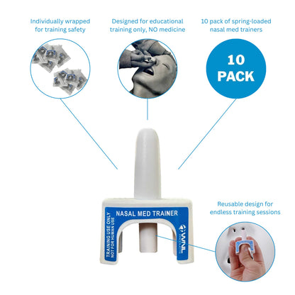 WNL Products 5000NMT Nasal Med Trainer, Naloxone Training Device, for use in Educational Narcan Training Only - 10 Pack