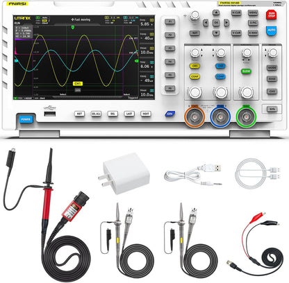 FNIRSI 1014D Oscilloscope 2 in 1 Digital Oscilloscope DDS Signal Generator, 100X High Voltage Probe, 2 Channels 100Mhz Bandwidth 1GSa/s Sampling Rate Built-in 1GB Storage Space