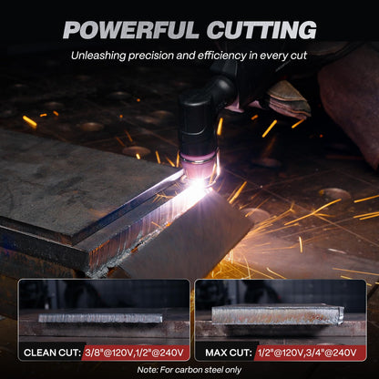 ARCCAPTAIN 55A Plasma Cutter, Large LED Display, Non-Touch Pilot ARC Plasma Cutting Machine, 120/240V Dual Voltage IGBT Inverter, 1/2" Clean Cut, Post Flow, 2T/4T, for Beginners DIY