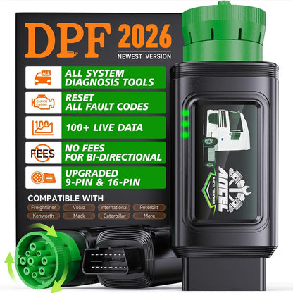 ANCEL HD100 Heavy Duty Truck Scanner with DPF Regen for Cummins & CAT Engines, Bluetooth Diesel Diagnostic Tool with All-System Scan, HDOBD & OBD2 Code Reader for Semi Trucks, Lifetime Free Updates