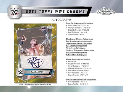 2025 Topps Chrome WWE Wrestling 7-Pack Blaster Trading Card Box