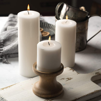 HomeLights Pillar Candles - 2.7x6 inch | 60 Hours Burning, 6 Count - White Unscented Smokeless European Pillar Candles - Perfect for Wedding, Parties, Spas, Home Gatherings and Dinner