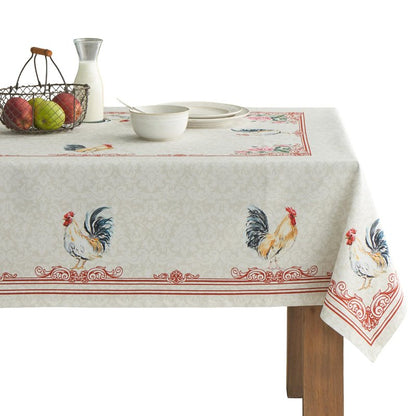 Maison d' Hermine Table Cloth Rectangle Table 100% Cotton 54 x 72 Inches Tablecloth Reusable Decorative for Dining Kitchen Room Farmhouse Home Gifts for Mothers Day Spring Summer - Campagne