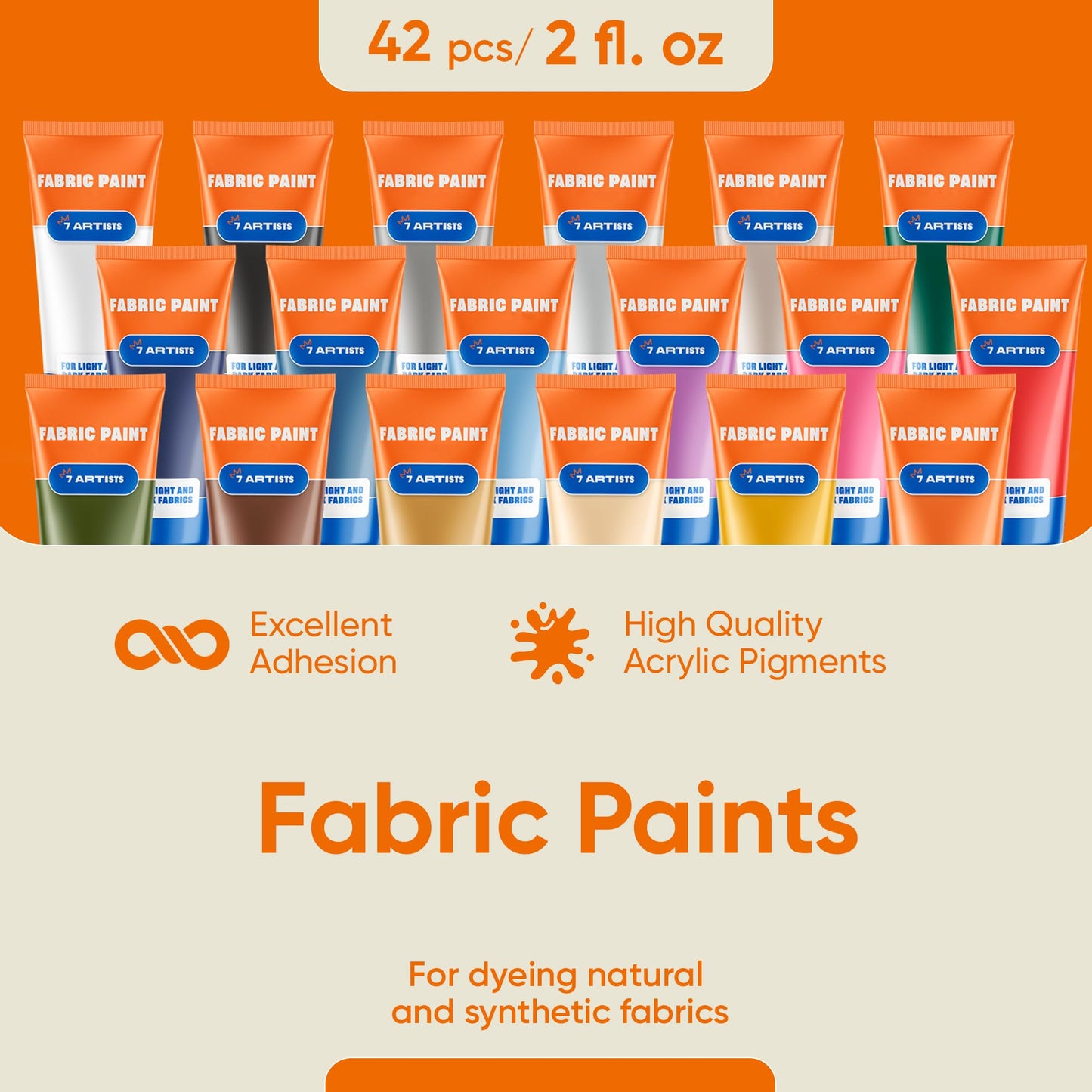 7 Artists Sky Blue Fabric Paint 2 fl. oz – Light Blue Fabric Paint for Clothes Permanent | Textile Paint for Upholstery, Sneakers, Canvas Tote Bags, T-Shirt Painting | Pintura para Ropa y Zapatos