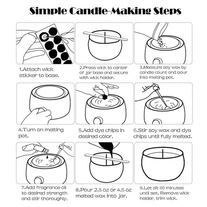 MeiGlow Empty Candle Tins for Making Candles, 24 Pack 3 oz with Lids, Cotton Wicks, Wick Stickers and Holders
