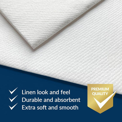 PAW - 50 Pieces Airlaid Paper Linen-Feel Napkins 16" x 16", Disposable Cloth-Like Napkins with Eucalyptus Design, Dinner Napkins for Kitchen, Party, Wedding, Barbecue, Picnic