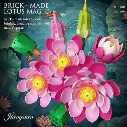 39092 Lotus Building Blocks Flower Set 710 Pieces of Floral and Plant Series Block Sets Adult Creative Enthusiast Model Gifts and Unique Collectibles Can be Used for Room Decoration