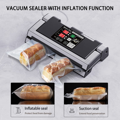 MAGIC SEAL 16-Inch Nozzle Vacuum Sealer for Food Storage - Works with Mylar & Smooth/Non-Textured Bags, No Textured Bags Needed, 250W, 8mm Extra-Wide Seal - MS180