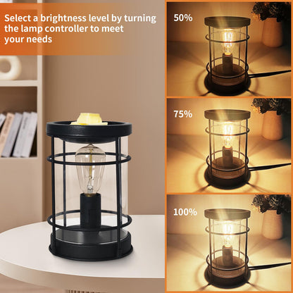 LIFFY Candle Wax Melt Warmer - Wax Warmer Scented, Fragrance Oil Burner, Metal Melter Lamp for Rustic Home Decor Office Bedroom Aromatherapy, Birthday Gifts for Women, Timer & 2 Edison Bulbs
