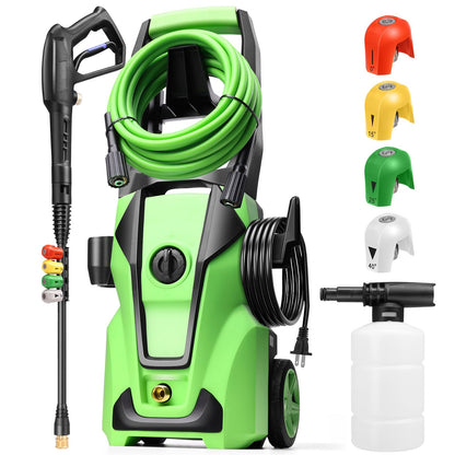Imdot Electric Pressure Washer 5000PSI Max 4.0GPM with 33FT Flexible Extension Hose, 4 Nozzles, Foam Cannon, Power Washer Powered for Cars, Patios, Driveways, Deep Green