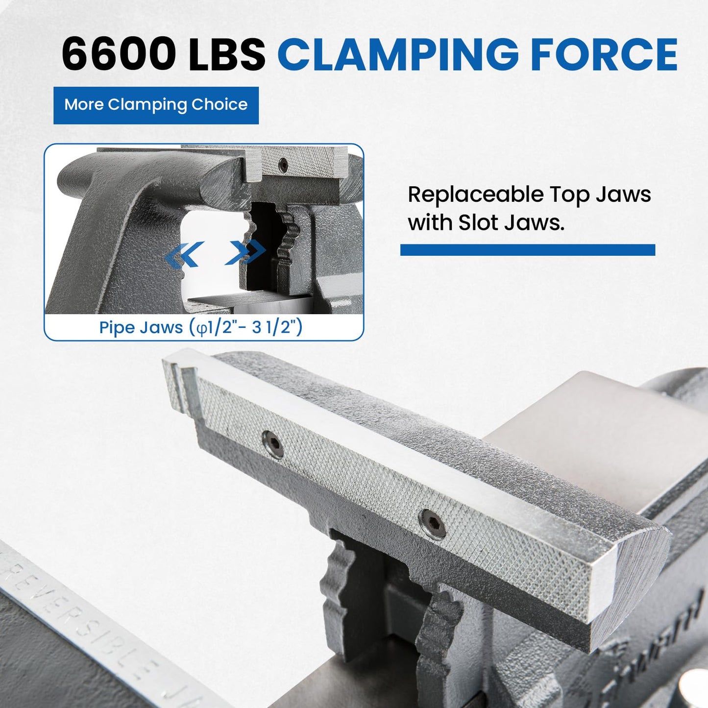 Forward CR40A 4.5 Inch Bench Vise Heavy Duty Vice with Anvil and 210 Degrees Swivel Base (4 1/2")