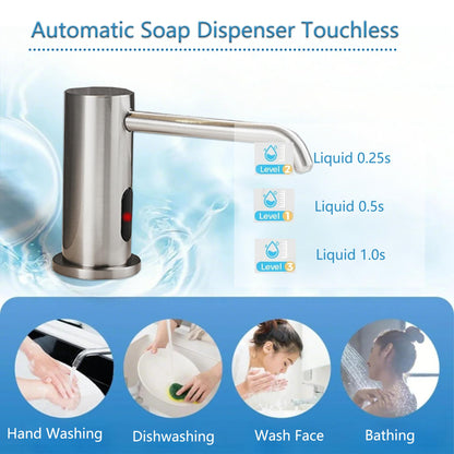 Automatic Soap Dispenser Touchless for Kitchen and Bathroom, Sink Built in Commercial Electric Soap Dispenser,Upgraded Infrared Sensors Brass Material, with Bottle and Pump 33.81oz/1000ml