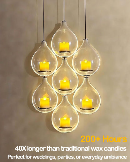Gmnee 24Pcs Flameless Tealights Candles, 200+Hours LED Candles, Small Tea Lights Candles Battery Operated for Christmas, Wedding, Party, and Halloween Decoration