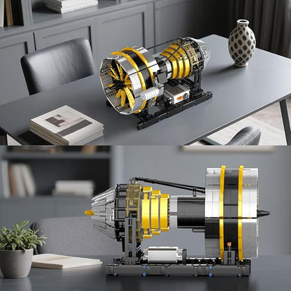 Mould King 10141 Aircraft Engine Model that Works Ideas Transmission Engine Model Toy for Display DIY STEM Project for 14+ Adults/Teens(2256 PCS)