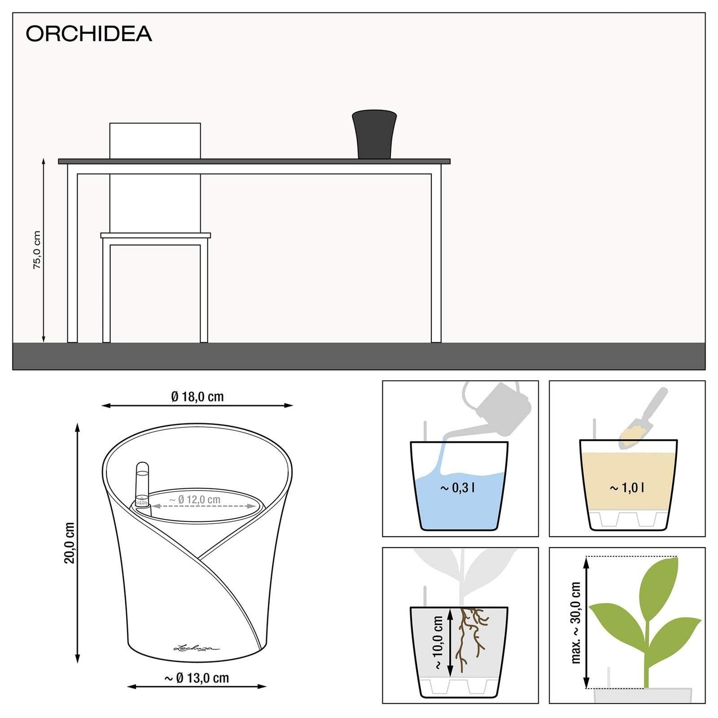 Lechuza Plant Pot, 13960