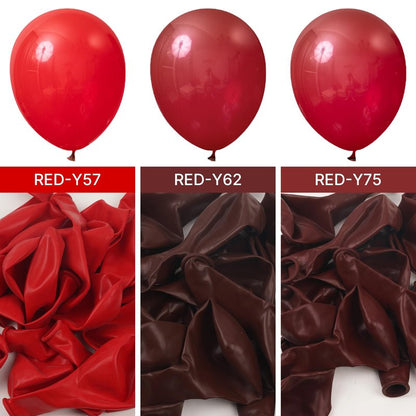 PartyWoo Burgundy Balloons 100pcs Different Sizes of 18 12 10 5 Inch Dark Red Maroon Ruby Red Balloon Arch Kit Garland for Graduation Valentine's Day Wedding Anniversary Party Decorations Red-Y75