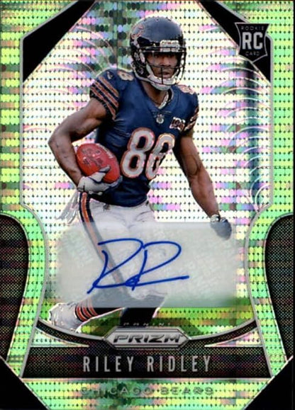 2019 Panini Prizm Neon Green Rookie Autograph #354 Riley Ridley RC AUTO Chicago Bears NFL Football Trading Card