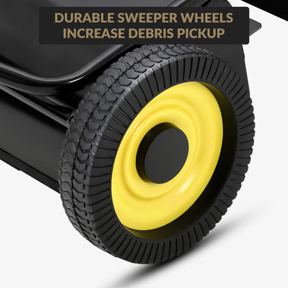 Tow Behind Lawn Sweeper 50" Wide, 26 Cu.Ft Large Hopper Yard Sweeper, Pull Behind Leaf Collector with Adjustable Sweeping Height, Universal Fit for Lawn Tractor & Debris Cleanup