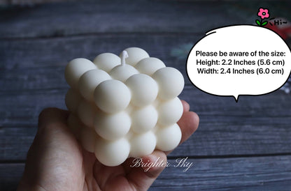 Brighter Sky Bubble Candle, Natural Premium Soy Wax, Beige, French Vanilla, Aesthetics, Gift for Her, Home Decoration