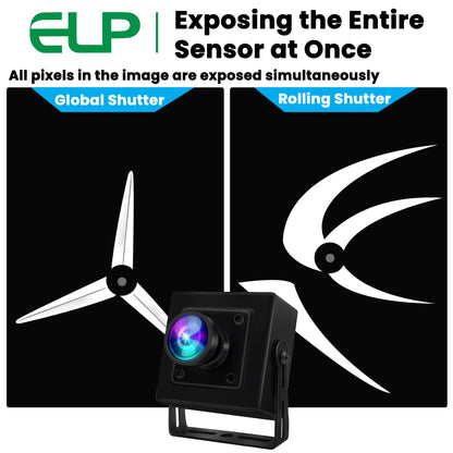ELP 5MP 50fps Global Shutter USB Camera with Housing for Computer UVC USB2.0 Lightburn Camera for Laser Engraver High Speed 60fps PC Cam Wide Angle 100° WebCamera for Live Streaming