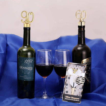 12PCS 90 Wine Stopper for 90th Birthday Party Favors or 90th Anniversary Party Gifts 90th Birthday Party Gifts Souvenirs Decorations for Guests (90th,12)