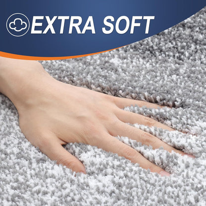 OLANLY Microfiber Bath Rugs - Extra Soft & Absorbent | 24x16 Grey Quick-Dry Mats for Bathroom Floor