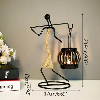 Candle Holder Decor for Centerpieces, Tea Light Candle Holder for Home, Bar, Restaurant, Hotel Dinning Table Decor, Handmade Iron Craft (Style F)