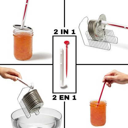 Starfrit 6 Piece Canning Set - Jar Lifter, Canning Scoop, Funnel, Lid Lifter & Bubble Popper and Lid Rack