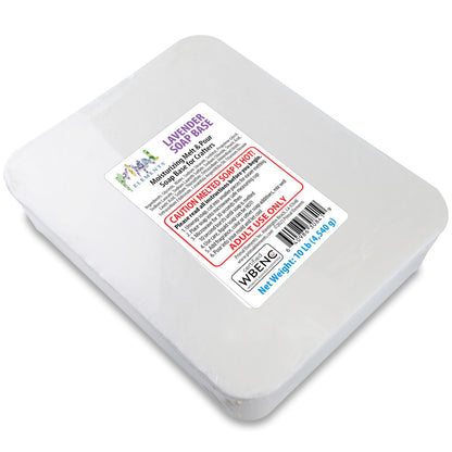 Primal Elements Lavender Essential Oil Soap Base - Moisturizing Melt and Pour Glycerin Base for Crafting, Easy to Cut - 10 Pound