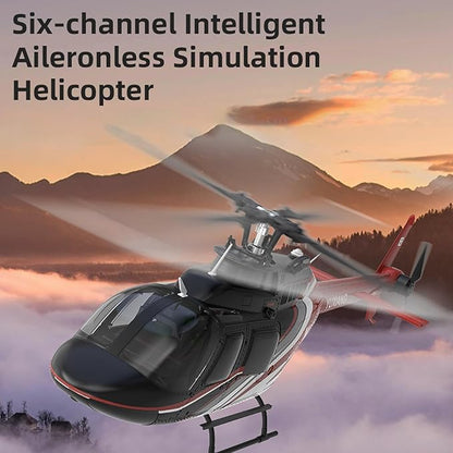 6 Channel Remote Control Helicopter with Brushless Motors Altitude Hold Gyro Optical Flow Positioning Function 2.4GHz Aileronless Mini Aircraft Toy for Beginners Teens Adults