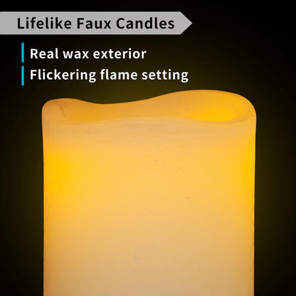 FURORA LIGHTING Ivory Flameless Candles - Real Wax, Adjustable Brightness, Remote & Timer - 4 Pillars (3x4, 3x6) and 4 Votives, 8-Pack, Battery Operated