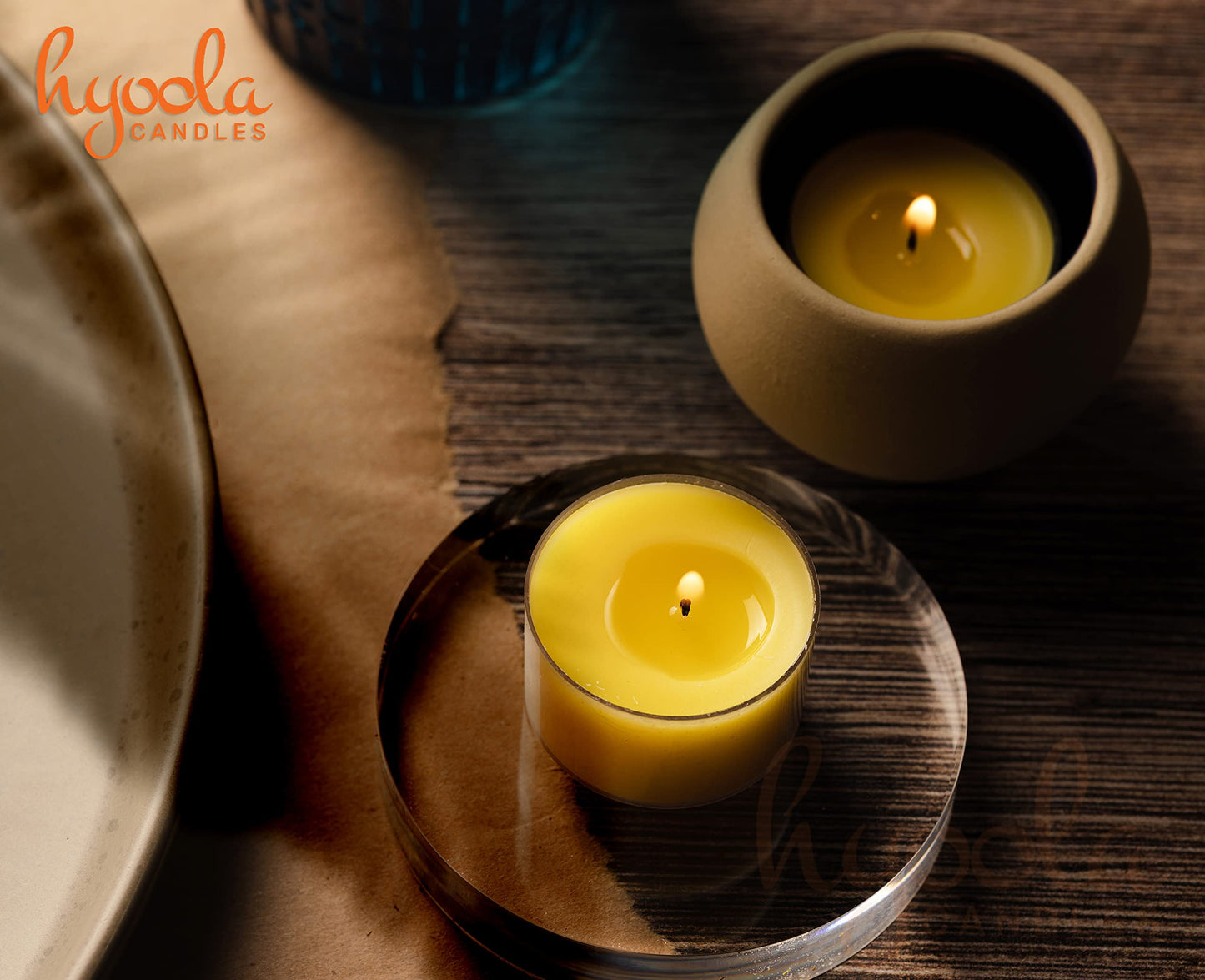 Hyoola Tealight Citronella Candles Outdoor, 8 Hour Burn Time, Indoor and Outdoor Mosquito, Insect and Bug Repellent Citronella Candle, Natural Fresh Scent, Decorative in Clear Cup (Pack of 40)