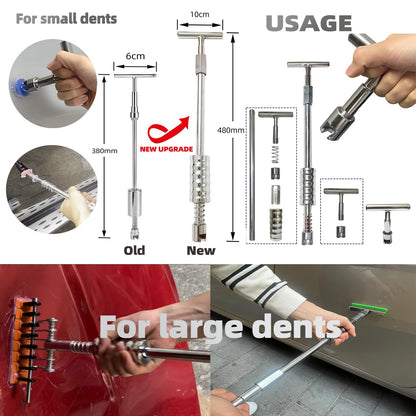 NIUVOCY 159pcs/Set Auto Body Dent Repair Tools Kit,Big Size Slide Puller&Dent Rods Crowbar,paintless Car Dent Lifter Hail Removal,A Complete Car Dent Repair Tools Set for Professional Car Repair Shop