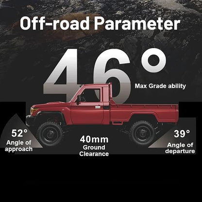 RC Crawler 1:12 Scale MN82 RC Crawler 4WD LC79 Land Cruiser Rock Crawlers with Lights Speed Adjustment Servo Tires 2.4Ghz RTR RC Rock Truck for Teens Adults(Red)