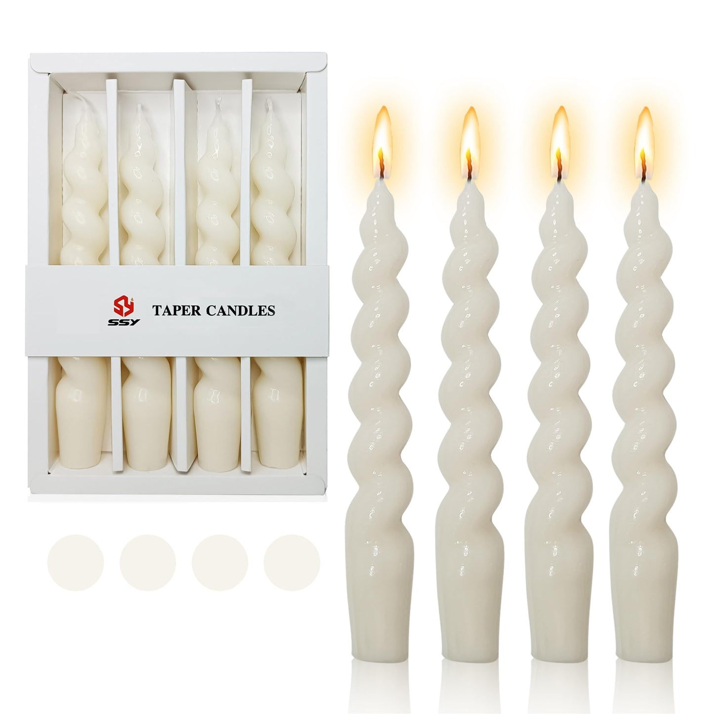 Gedengni Brown and White Taper Candle Brown Candlestick,8pcs Cute Candle Sticks Short Twisted Candlesticks Fancy Tapered Candles for Home Décor Weddings Holiday Women Gifts