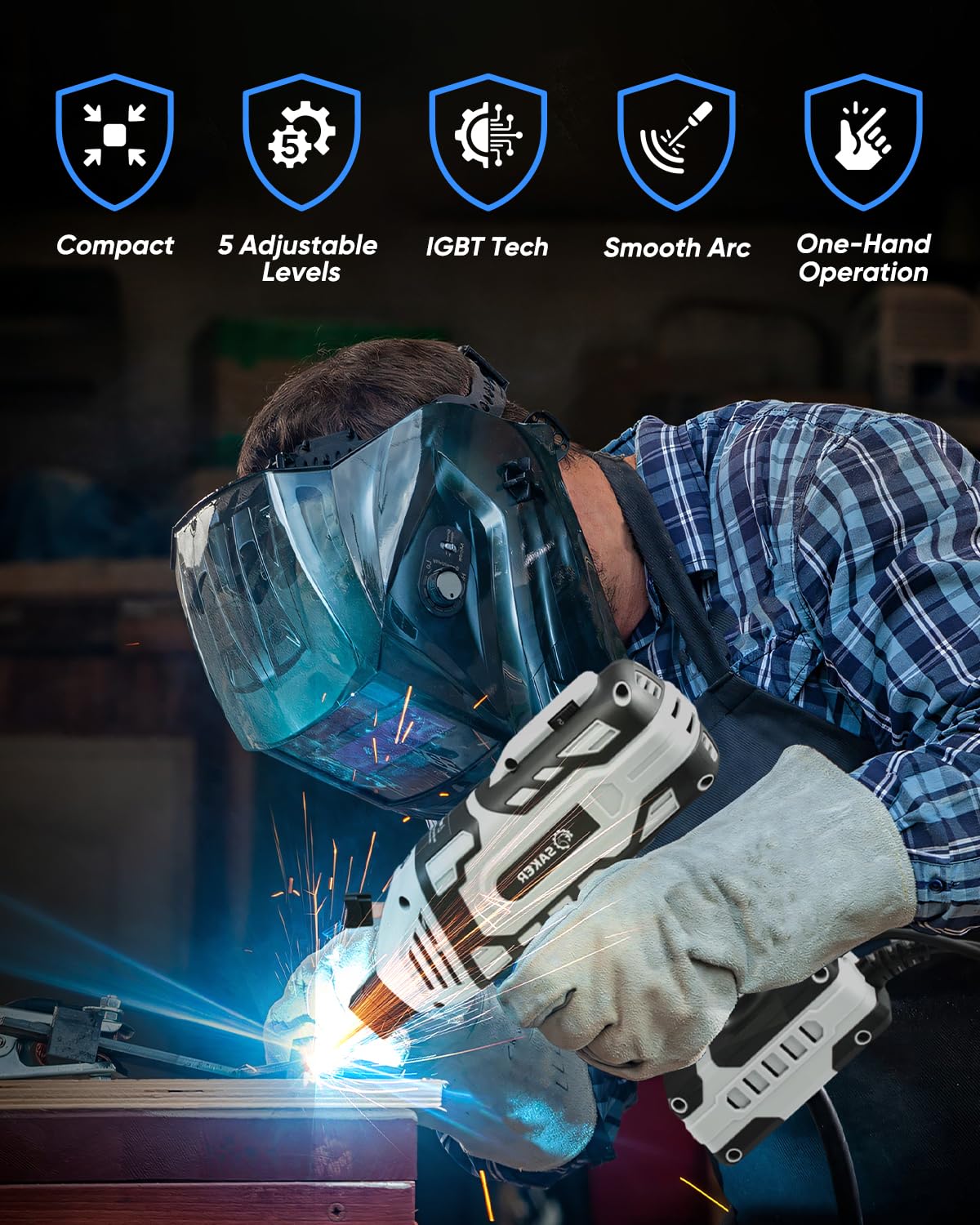 Saker Portable Electric Welding Machine-Saker E6013 Welding Rod 3/32'' 1-Pound Carbon Steel Stick Welding Electrodes