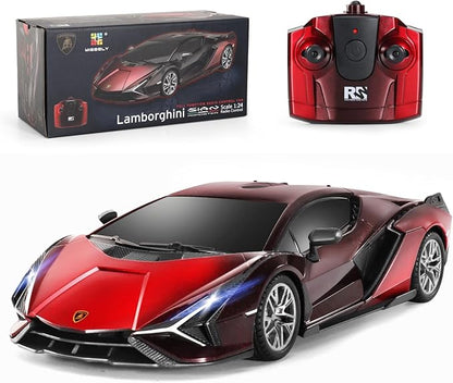 MIEBELY Lamboghini RC Car - 1:24 Scale Lambo Toy Car 3.7V 500mAh Sián Fast Remote Control Car for Boys 8-12 Rc Race Model Birthday Gifts for Kids Adults Boys Girls Age 6-12 Year Old