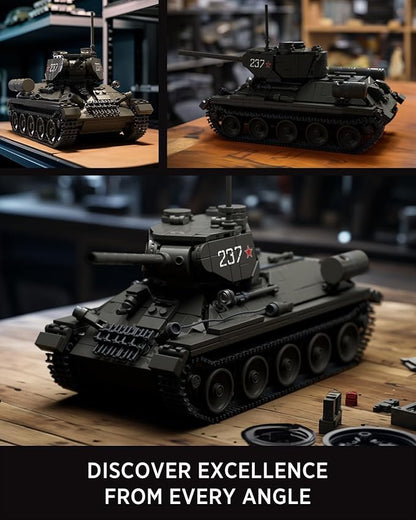 Nifeliz T34/85 Tank WW2 Military Tank Building Set for Adults Collectible Army Model to Build and Display Gift Ideal for Military Fans (818 PCS NF10270)