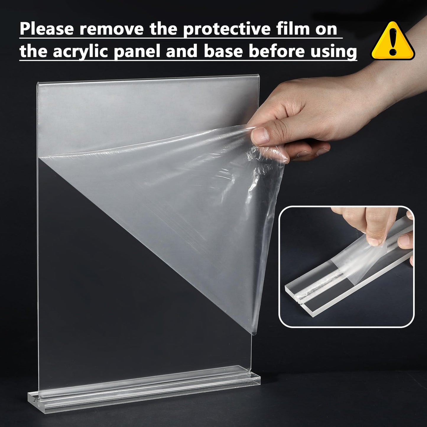 MaxGear Acrylic Sign Holder 8.5x11 Inches 2 Pack, Double Sided Clear Display Stand Table Top Paper Holder, Vertical Menu Flyer Stand, Plastic Frame for Stores, Restaurants, Hotels, Office