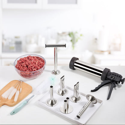 Large Capacity Jerky Gun Kits, Jerky Cannon, Stainless Steel Jerky Maker, Jerky Shooter, Meat Gun, Beef Deer Jerky Making Gun Kit, Gifts for Women Men