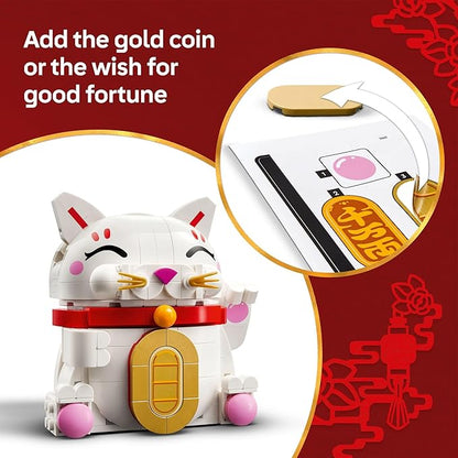 LEGO Lucky Cat Building Toy for Girls &amp Boys - Smiling Cat W/Waving Paw Function for Kids Ages 9+ - Home Decor for Spring Festival &amp Chinese New Year Celebrations - Gift Idea for Birthdays -